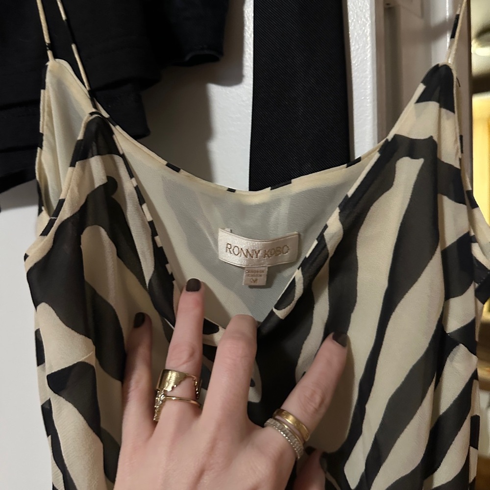 Ronny Kobo Collection Black and White Zebra Print Maxi Dress - Picture 3 of 4